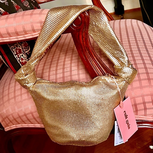 🌺🎉HP🎉🌺 NWT Cult Gaia Gia Bag Brushed Brass - Picture 9 of 16
